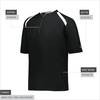 image:imageHolloway Clubhouse Short Sleeve Pullover Cage Jacket  Stretch Mesh Quarter Zip Low Profile CollarBlackWhite