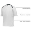 image:imageHolloway Clubhouse Short Sleeve Pullover Cage Jacket  Stretch Mesh Quarter Zip Low Profile CollarWhiteGraphite