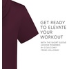 image:imageHolloway Mens Powered By Coolcore Short Sleeve Hoodie  Athleticfit Gym Hoodie With 4way Stretch and Cooling FabricMaroon