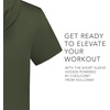 image:imageHolloway Mens Powered By Coolcore Short Sleeve Hoodie  Athleticfit Gym Hoodie With 4way Stretch and Cooling FabricOlive