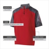 image:imageHolloway Raider Pullover Cage Jacket  WeatherResistant Quarter Zip Athletic Wear with Sleeve PocketCarbon PrintScarlet