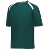 image:imageHolloway Clubhouse Short Sleeve Pullover Cage Jacket  Stretch Mesh Quarter Zip Low Profile CollarDark GreenWhite