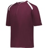 image:imageHolloway Clubhouse Short Sleeve Pullover Cage Jacket  Stretch Mesh Quarter Zip Low Profile CollarMaroonWhite