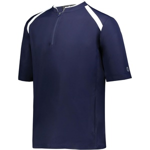 image:imageHolloway Clubhouse Short Sleeve Pullover Cage Jacket  Stretch Mesh Quarter Zip Low Profile CollarNavyWhite