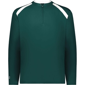 image:imageHolloway Mens Clubhouse Pullover Cage Jacket  Quarter Zip  Stylish Long Sleeves  Ultimate ComfortDark GreenWhite