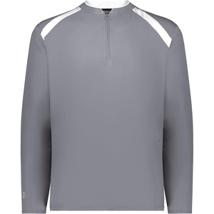 image:imageHolloway Mens Clubhouse Pullover Cage Jacket  Quarter Zip  Stylish Long Sleeves  Ultimate ComfortGraphiteWhite