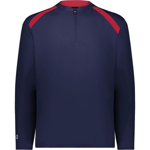 image:imageHolloway Mens Clubhouse Pullover Cage Jacket  Quarter Zip  Stylish Long Sleeves  Ultimate ComfortNavyScarlet
