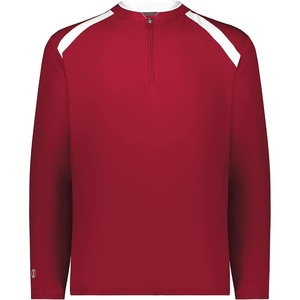 image:imageHolloway Mens Clubhouse Pullover Cage Jacket  Quarter Zip  Stylish Long Sleeves  Ultimate ComfortScarletWhite