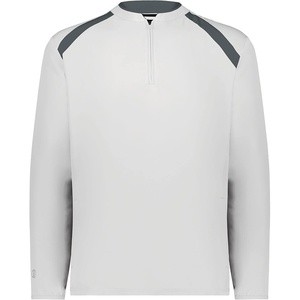 image:imageHolloway Mens Clubhouse Pullover Cage Jacket  Quarter Zip  Stylish Long Sleeves  Ultimate ComfortWhiteGraphite