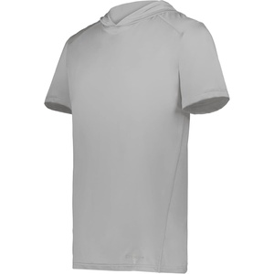image:imageHolloway Mens Powered By Coolcore Short Sleeve Hoodie  Athleticfit Gym Hoodie With 4way Stretch and Cooling FabricAthletic Grey