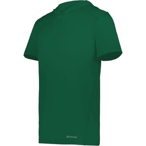 image:imageHolloway Mens Powered By Coolcore Short Sleeve Hoodie  Athleticfit Gym Hoodie With 4way Stretch and Cooling FabricDark Green