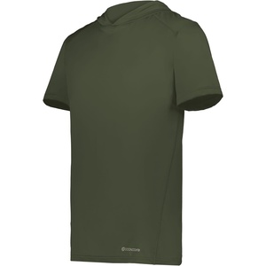 image:imageHolloway Mens Powered By Coolcore Short Sleeve Hoodie  Athleticfit Gym Hoodie With 4way Stretch and Cooling FabricOlive