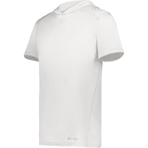 image:imageHolloway Mens Powered By Coolcore Short Sleeve Hoodie  Athleticfit Gym Hoodie With 4way Stretch and Cooling FabricWhite