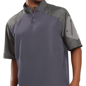 image:imageHolloway Raider Pullover Cage Jacket  WeatherResistant Quarter Zip Athletic Wear with Sleeve PocketCarbon PrintGraphite