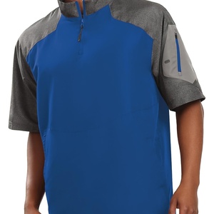 image:imageHolloway Raider Pullover Cage Jacket  WeatherResistant Quarter Zip Athletic Wear with Sleeve PocketCarbon PrintRoyal