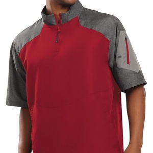 image:imageHolloway Raider Pullover Cage Jacket  WeatherResistant Quarter Zip Athletic Wear with Sleeve PocketScarlet