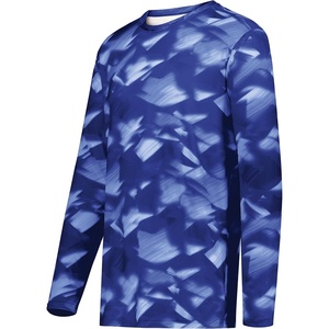 image:imageHolloway Mens CottonTouch Poly Cloud Long Sleeve TeeNavy Glacier Print