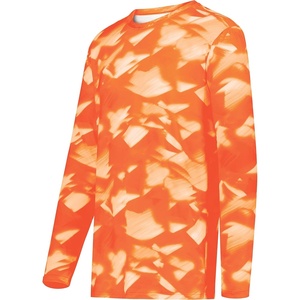 image:imageHolloway Mens CottonTouch Poly Cloud Long Sleeve TeeOrange Glacier Print
