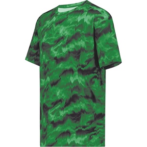 image:imageHollowayYouth Stock CottonTouch Poly TeeDark Green Shockwave Print