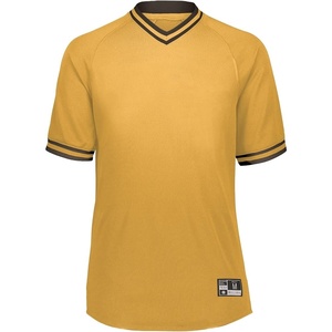 image:imageHolloway Retro VNeck Mens Baseball JerseyLight Gold  Black