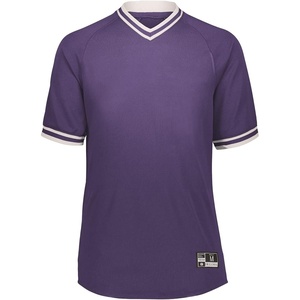 image:imageHolloway Retro VNeck Mens Baseball JerseyPurple  White
