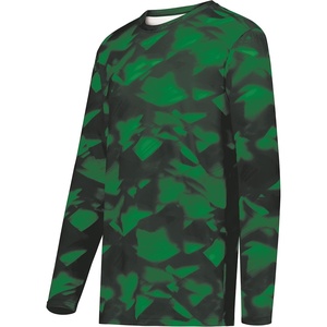image:imageHolloway Unisex Adult Youth CottonTouch Poly Cloud Long Sleeve TeeDark Green Glacier Print