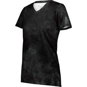 image:imageHolloway Womens Ladies Stock CottonTouch Poly TeeBlack Cloud Print