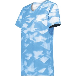 image:imageHolloway Womens Ladies Stock CottonTouch Poly TeeColumbia Blue Glacier Print