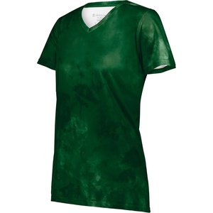 image:imageHolloway Womens Ladies Stock CottonTouch Poly TeeDark Green Cloud Print