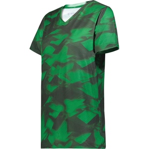 image:imageHolloway Womens Ladies Stock CottonTouch Poly TeeDark Green Glacier Print