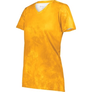 image:imageHolloway Womens Ladies Stock CottonTouch Poly TeeGold Cloud Print