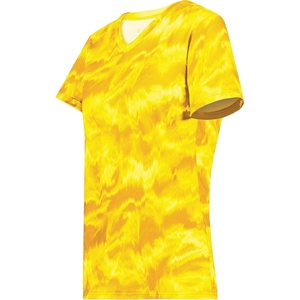 image:imageHolloway Womens Ladies Stock CottonTouch Poly TeeGold Shockwave Print