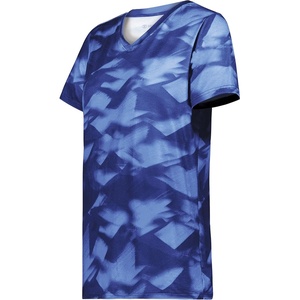image:imageHolloway Womens Ladies Stock CottonTouch Poly TeeNavy Glacier Print