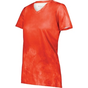 image:imageHolloway Womens Ladies Stock CottonTouch Poly TeeOrange Cloud Print