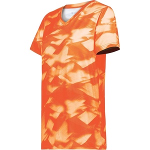 image:imageHolloway Womens Ladies Stock CottonTouch Poly TeeOrange Glacier Print