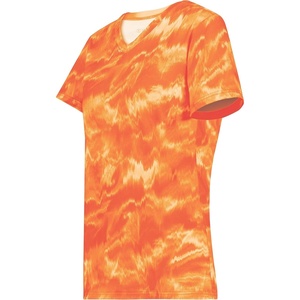 image:imageHolloway Womens Ladies Stock CottonTouch Poly TeeOrange Shockwave Print