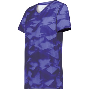 image:imageHolloway Womens Ladies Stock CottonTouch Poly TeePurple Glacier Print