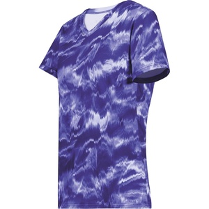 image:imageHolloway Womens Ladies Stock CottonTouch Poly TeePurple Shockwave Print
