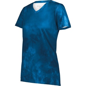 image:imageHolloway Womens Ladies Stock CottonTouch Poly TeeRoyal Cloud Print