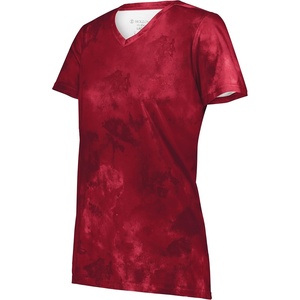 image:imageHolloway Womens Ladies Stock CottonTouch Poly TeeScarlet Cloud Print