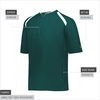 image:imageHolloway Mens Mens Clubhouse Short Sleeve Pullover Cage Jacket  Ultimate Athletic Performance Wear for Maximum MobilityDark GreenWhite