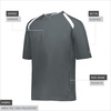 image:imageHolloway Mens Mens Clubhouse Short Sleeve Pullover Cage Jacket  Ultimate Athletic Performance Wear for Maximum MobilityGraphiteWhite