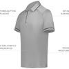 image:imageHolloway Mens Powered by Coolcore Performance PoloAthletic GreyBlack