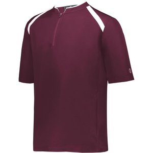 image:imageHolloway Mens Mens Clubhouse Short Sleeve Pullover Cage Jacket  Ultimate Athletic Performance Wear for Maximum MobilityMaroonWhite
