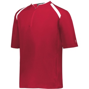 image:imageHolloway Mens Mens Clubhouse Short Sleeve Pullover Cage Jacket  Ultimate Athletic Performance Wear for Maximum MobilityScarletrletWhite