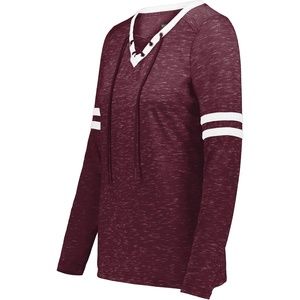 image:imageHolloway Womens Ladies Monterey Long Sleeve TeeMaroon HeatherWhite